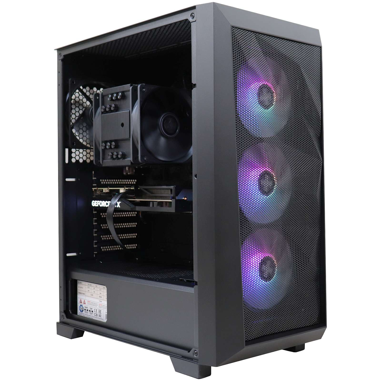 Firebreather Lava A7857 AMD Ryzen 7 7800X3D 8-Core (16 threads) tot 5.0Ghz Nvidia RTX 5070 12GB kaart 1TB SSD 16GB DDR5