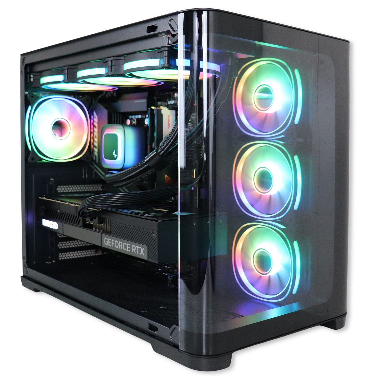 Firebreather Curve A9859 AMD Ryzen 7 9800X3D 8-Core (16 threads) tot 5.2Ghz Nvidia RTX 5090 32GB kaart 1TB SSD 32GB DDR5
