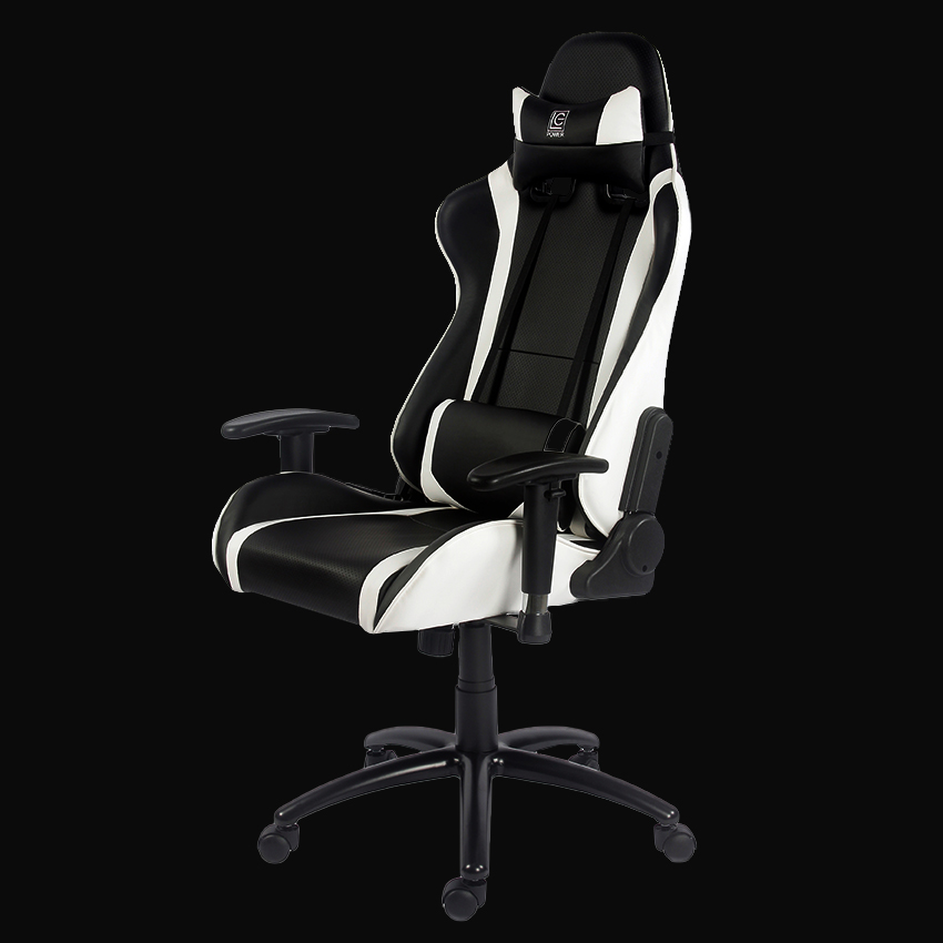 LC-Power LC-GC-2 - Ergonomische Gaming Stoel - Zwart/Wit - tot 150kg gewicht