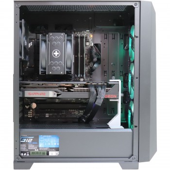 Firebreather Eruption A7597XT AMD Ryzen 7500X3D 8-Core (16 threads) tot 4.50Ghz Radeon RX 9070 XT 16GB kaart 1TB SSD 32GB DDR5