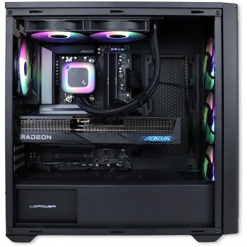 Firebreather Aorus Deluxe A7897XT AMD Ryzen 7 7800X3D 8-Core (16 threads) tot 5.0Ghz Radeon RX 9070 XT 16GB kaart 1TB NVME SSD 32GB DDR5 