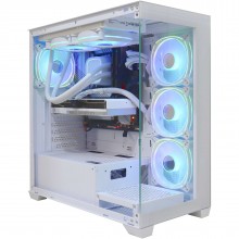Firebreather WHITE I14770S Intel Core i7 14700KF 20-Core (28 threads) tot 5.60Ghz Nvidia RTX 4070 SUPER kaart 1TB NVME SSD 16GB DDR5