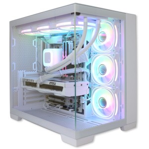 Firebreather All White A9857T High-End Gaming PC - AMD Ryzen 7 9800X3D | NVIDIA GeForce RTX 5070 Ti 16GB | 32GB DDR5 RAM | 1TB NVMe SSD